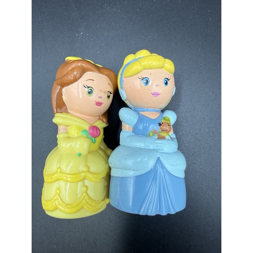 Mega Bloks Disney Princess Belle Cinderella Block Buddies Figures 2003 Vintage